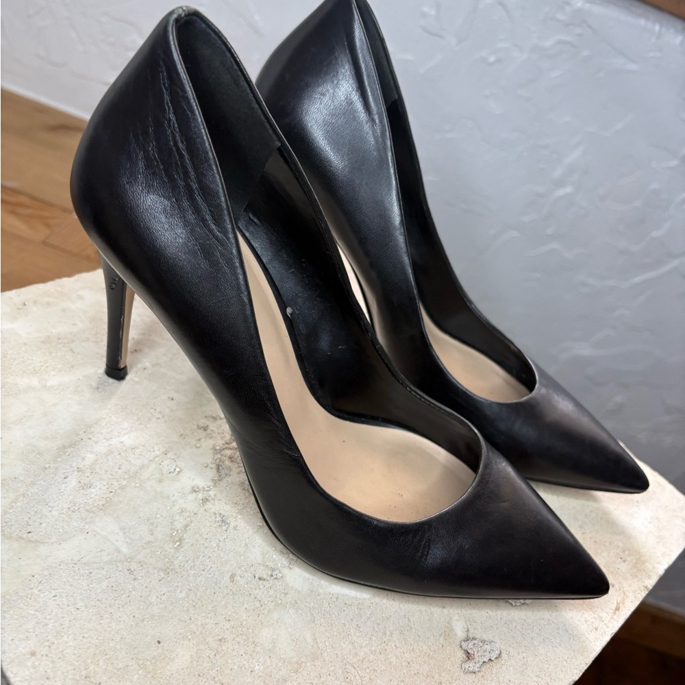 Aldo Stasya Black Leather Pointed-Toe Stiletto Pump sz 8.5 preloved - Picture 3 of 9